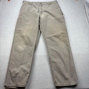 Carhartt Pants Men 40x31.5 Actual Dark Khaki B151 Original Fit Carpenter Utility